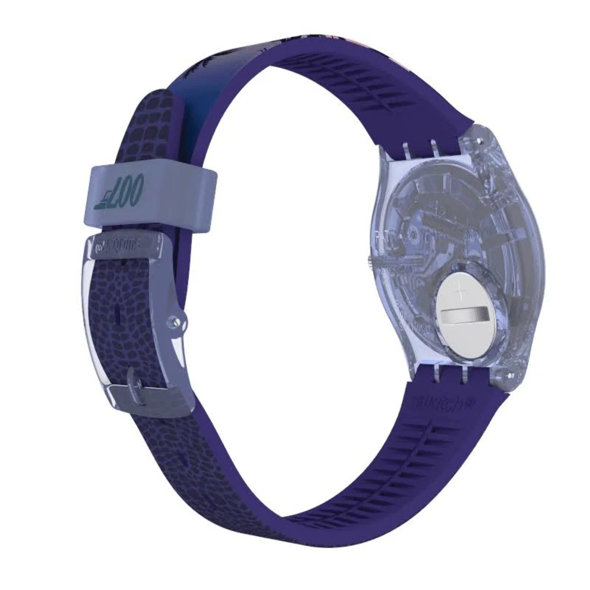 Swatch James Bond Lizenz zum Töten 1989 Limitierte Edition Graues Zifferblatt Silikonarmband Unisex Uhr GZ328