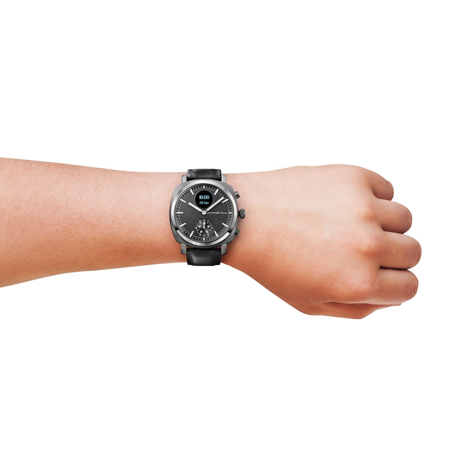 Pininfarina Senso Hybrid Slate Black Dial Leather Smart Watch PMH01A-04
