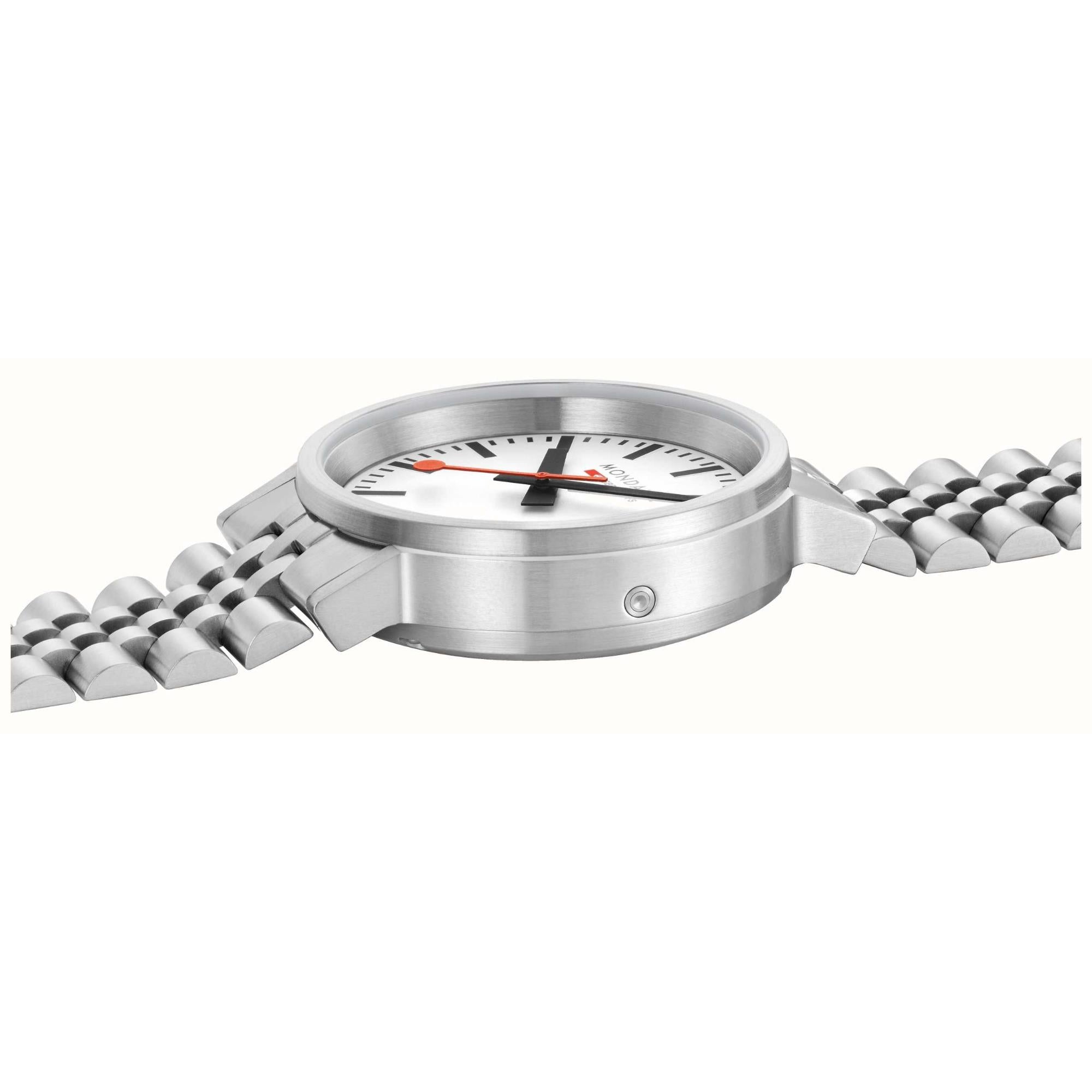 Mondaine stop2go 41mm White Dial Steel Mens Quartz Watch MST.4101B.SJ.2SE