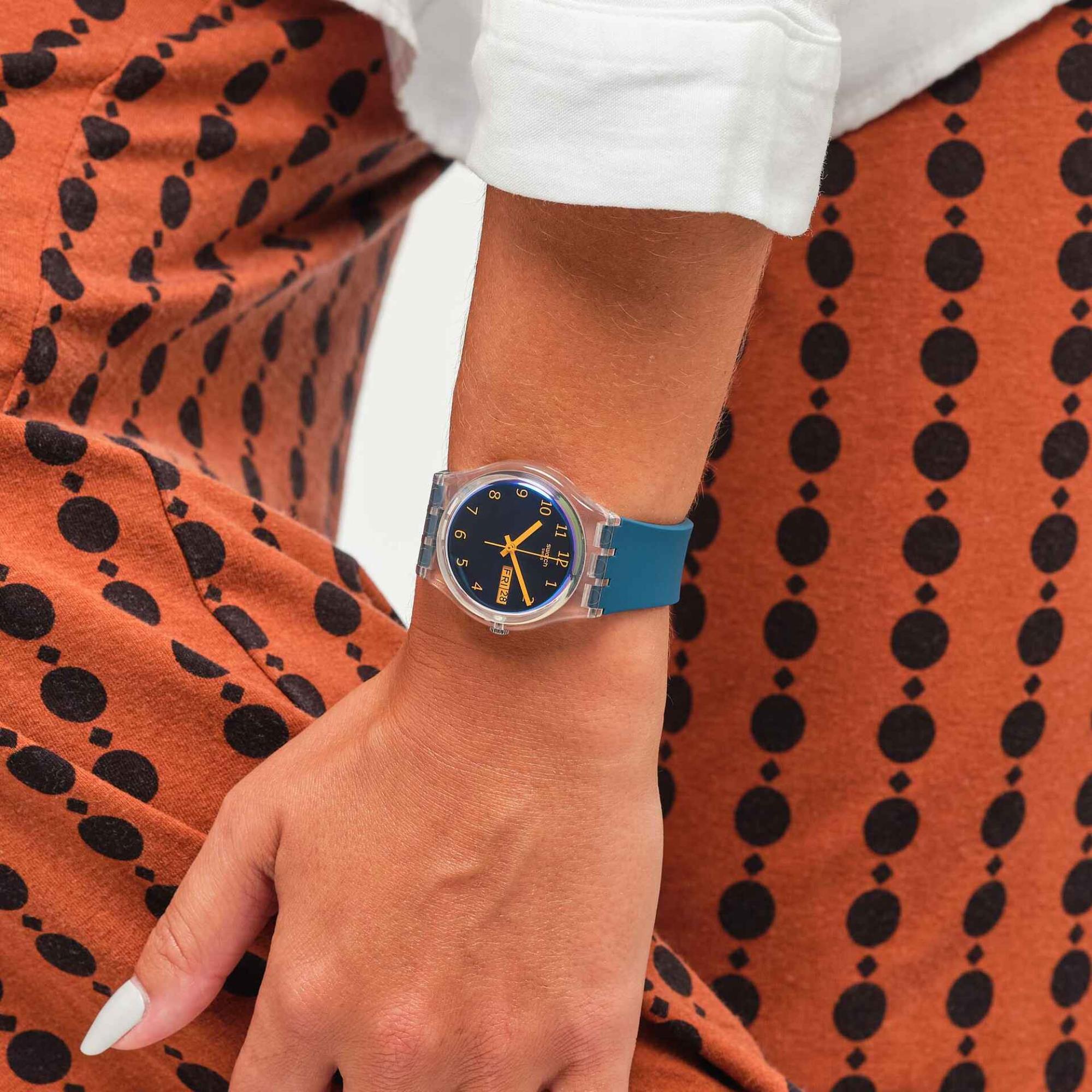 Swatch Blue Away Quartz Blue Dial Bio-sourced Watch SO28K700