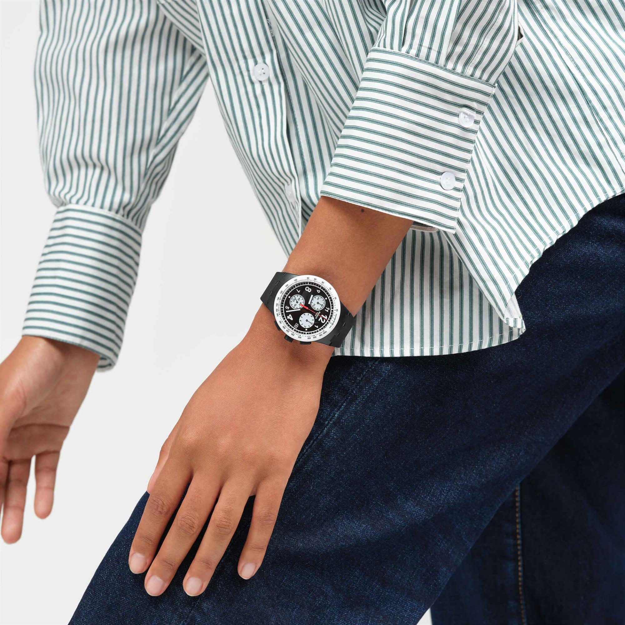 Swatch Nothing Basic Quartz Black Dial Silicone Watch SUSB420