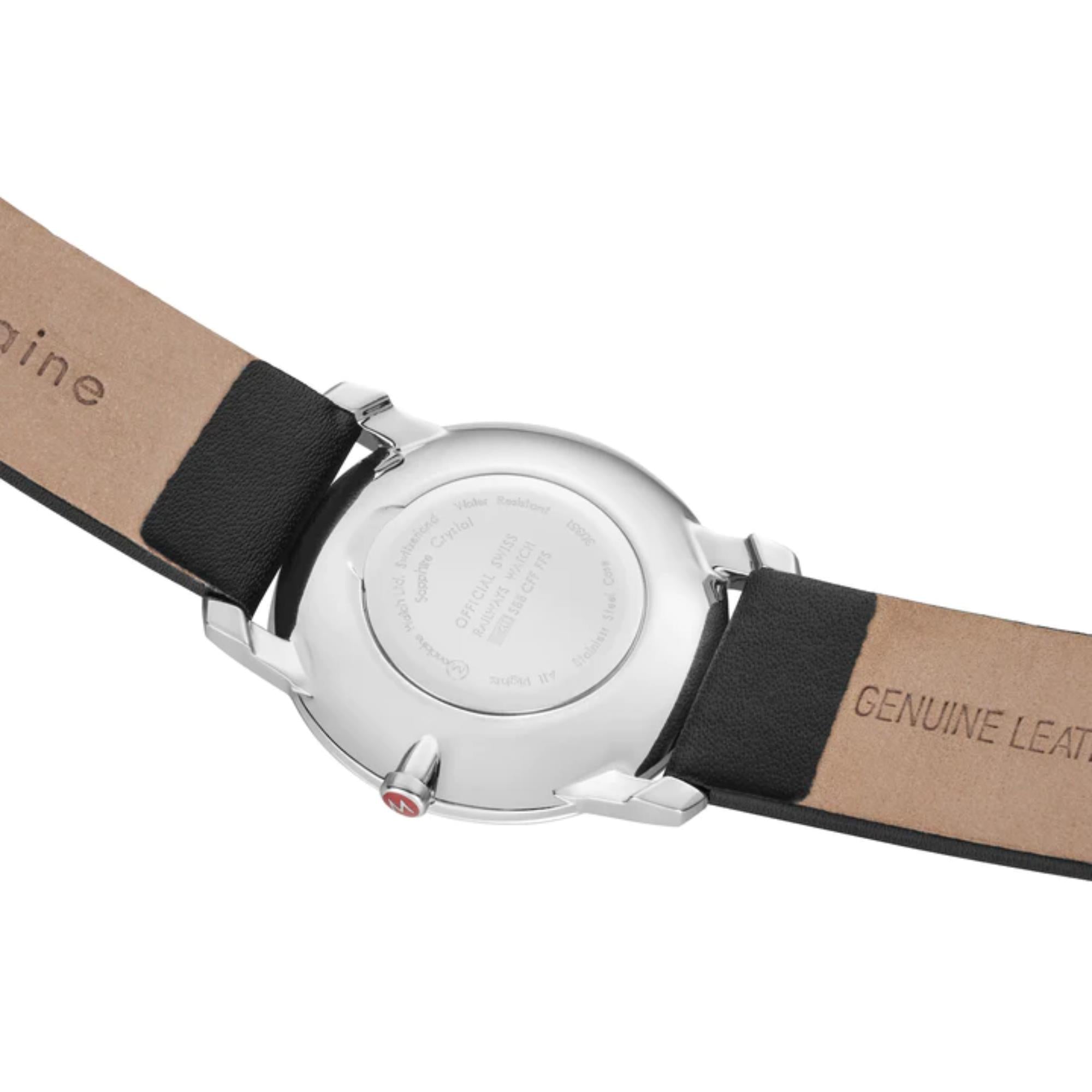 Mondaine Simply Elegant Quartz White Dial Leather Strap Watch A400.30351.11SBB