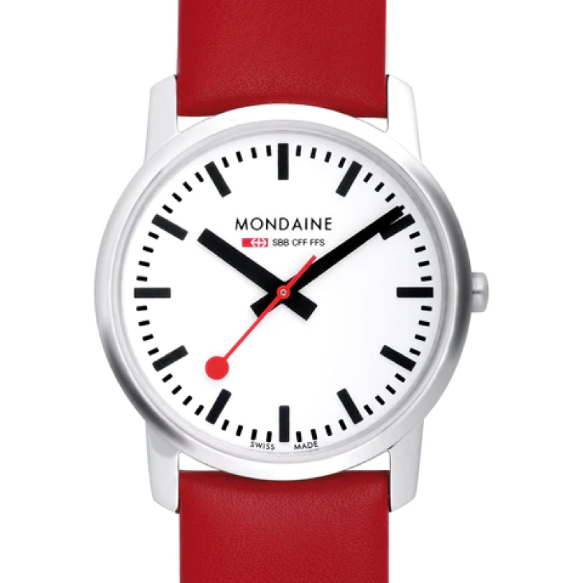 Mondaine Simply Elegant Quartz White Dial Leather Watch A400.30351.11SBC