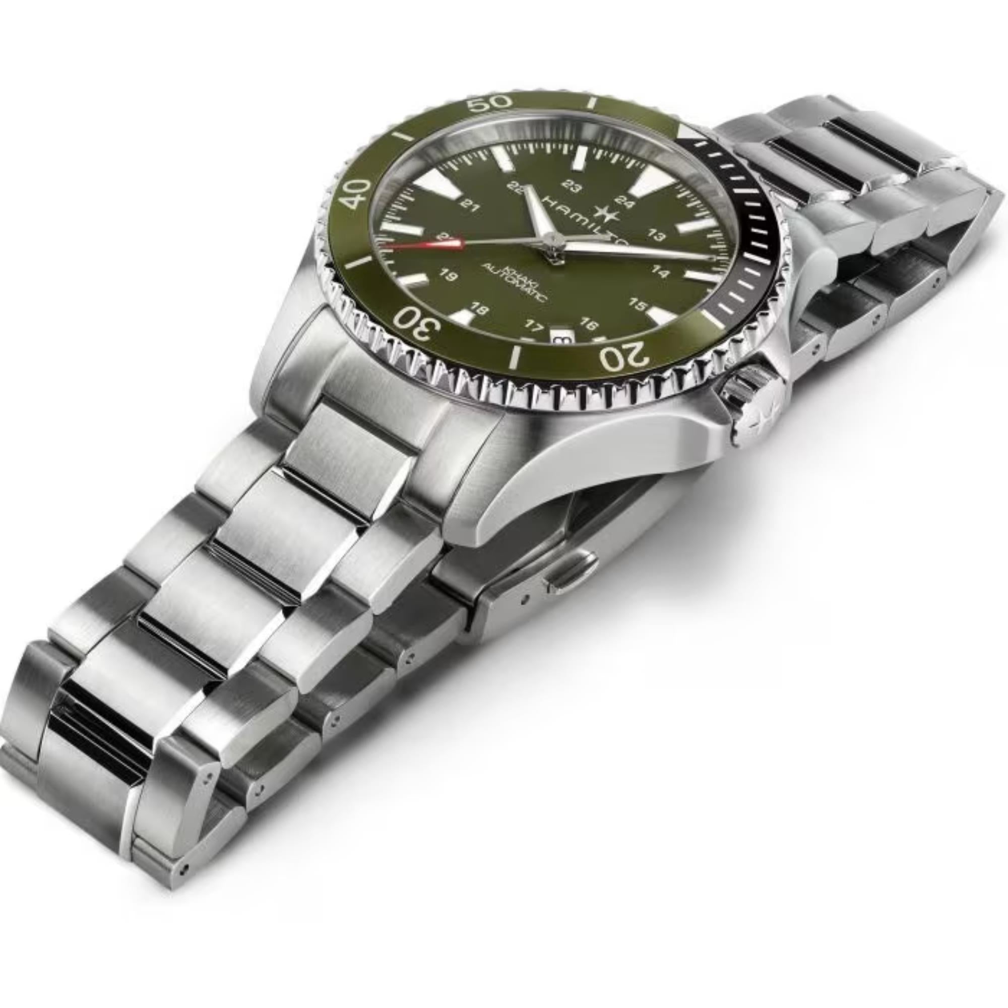 Hamilton Khaki Navy 40mm Green Dial Steel Mens Automatic Watch H82375161