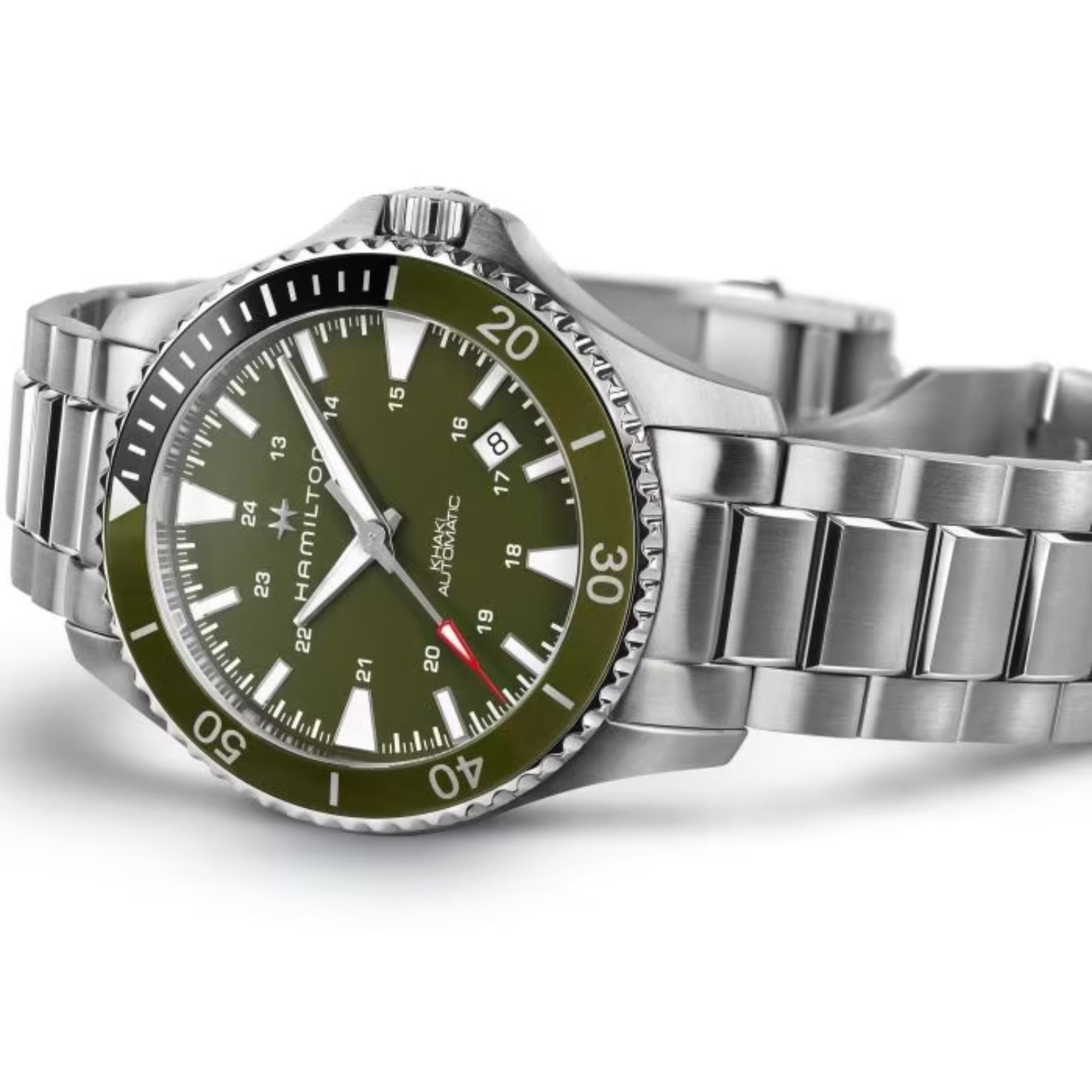 Hamilton Khaki Navy 40mm Green Dial Steel Mens Automatic Watch H82375161