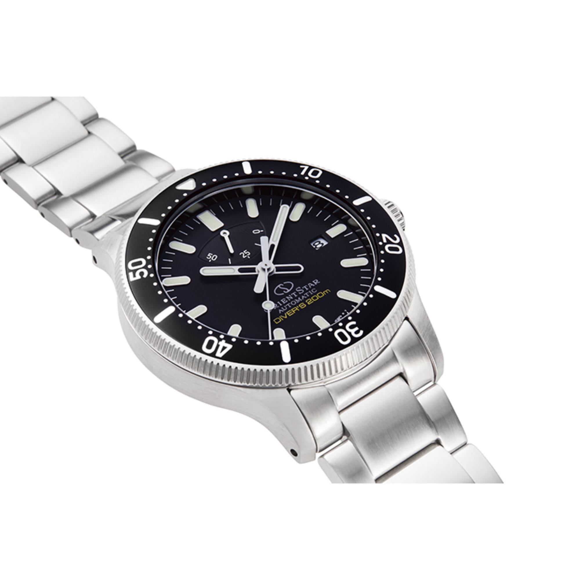 Orient Star 44mm Black Dial Steel Mens Automatic Watch RE-AU0301B00B
