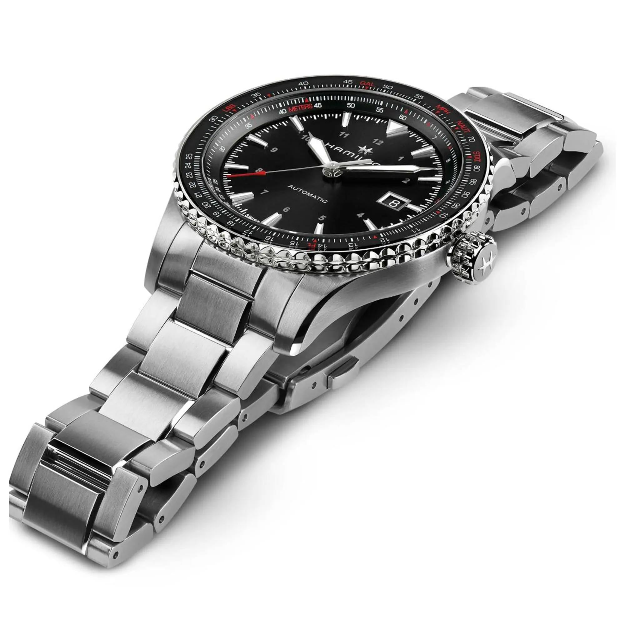 Hamilton Khaki Aviation 42mm Black Dial Steel Mens Automatic Watch H76615130