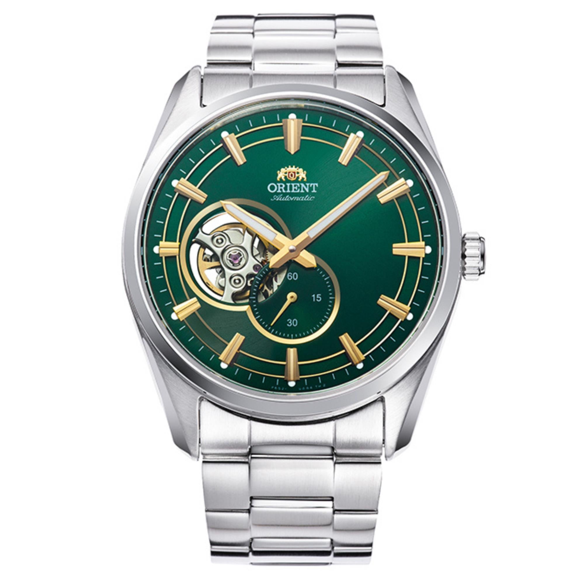 Orient Contemporary 41mm Semi Skeleton Green Dial Steel Mens Automatic Watch RA-AR0008E10B