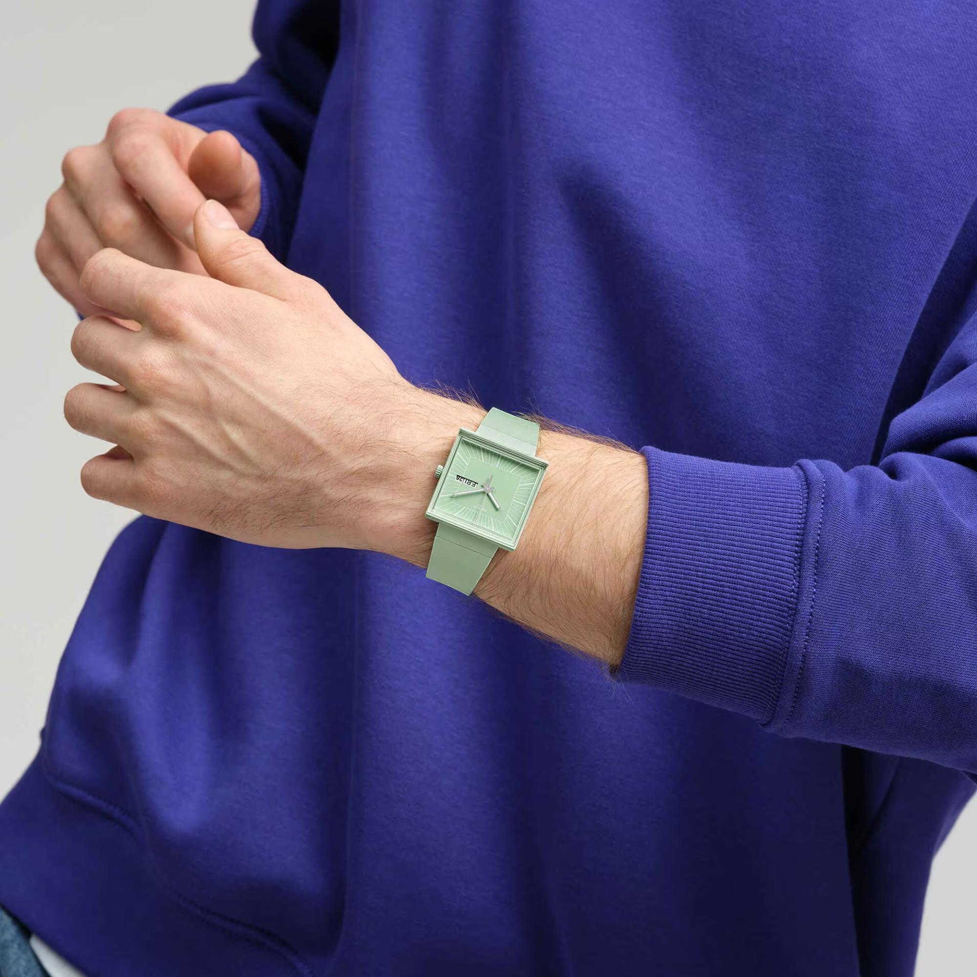Swatch WHAT IF…MINT? Quartz Green Dial Bioceramic Strap Watch SO34G701