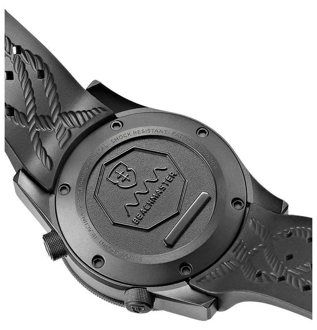 Elliot Brown Beachmaster Ghost Creme Zifferblatt Schwarzes Gummi Armband Herren Uhr 0H0-622-R51G