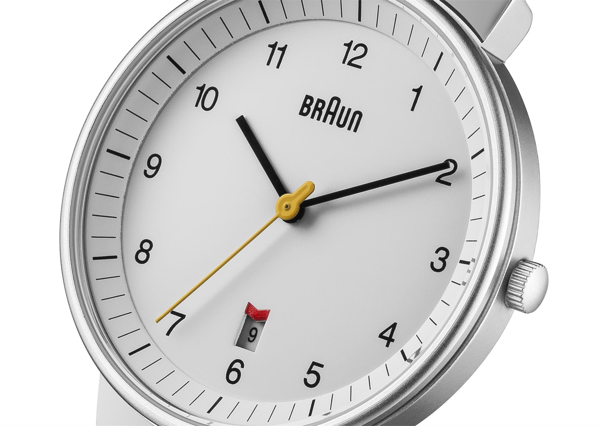 Braun Classic Quartz White Dial Steel Strap Men's Watch BN0032WHSLMHG