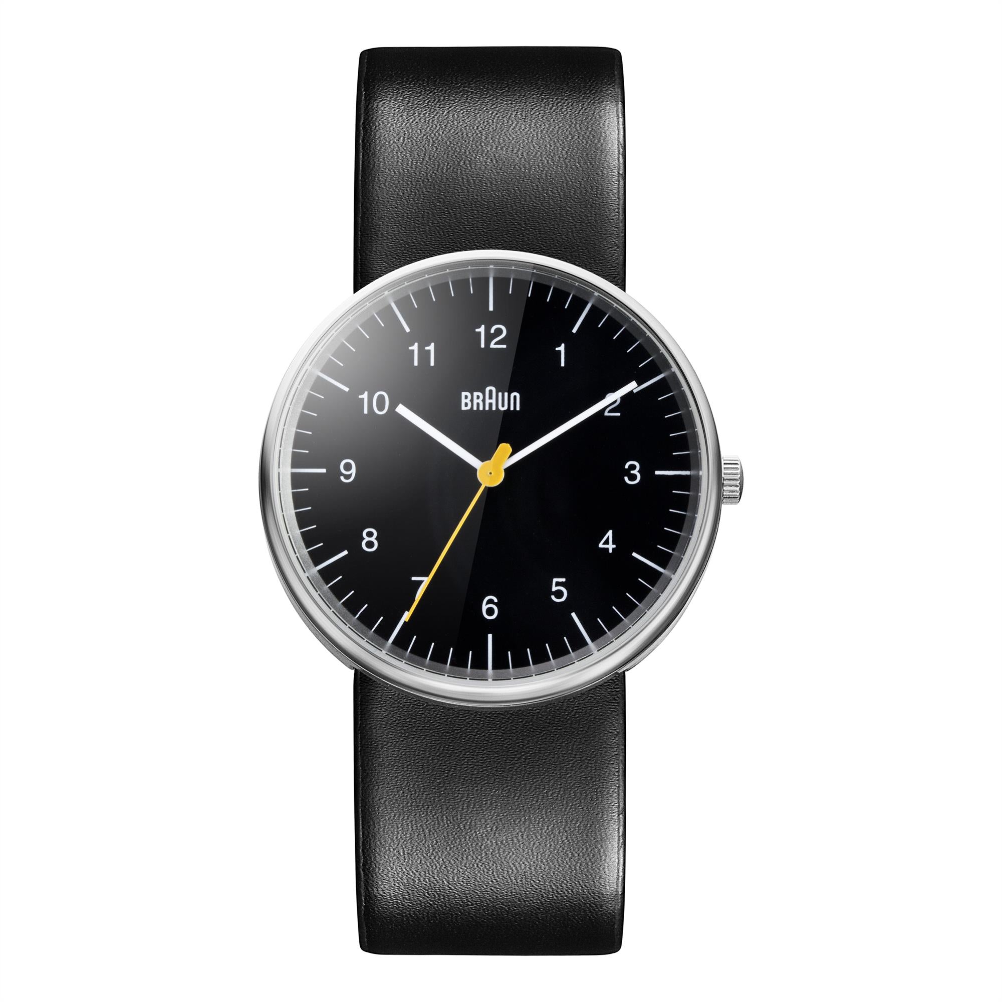 Braun Classic Quarz Schwarz Zifferblatt Schwarzes Lederarmband Herren Uhr BN0021BKBKG