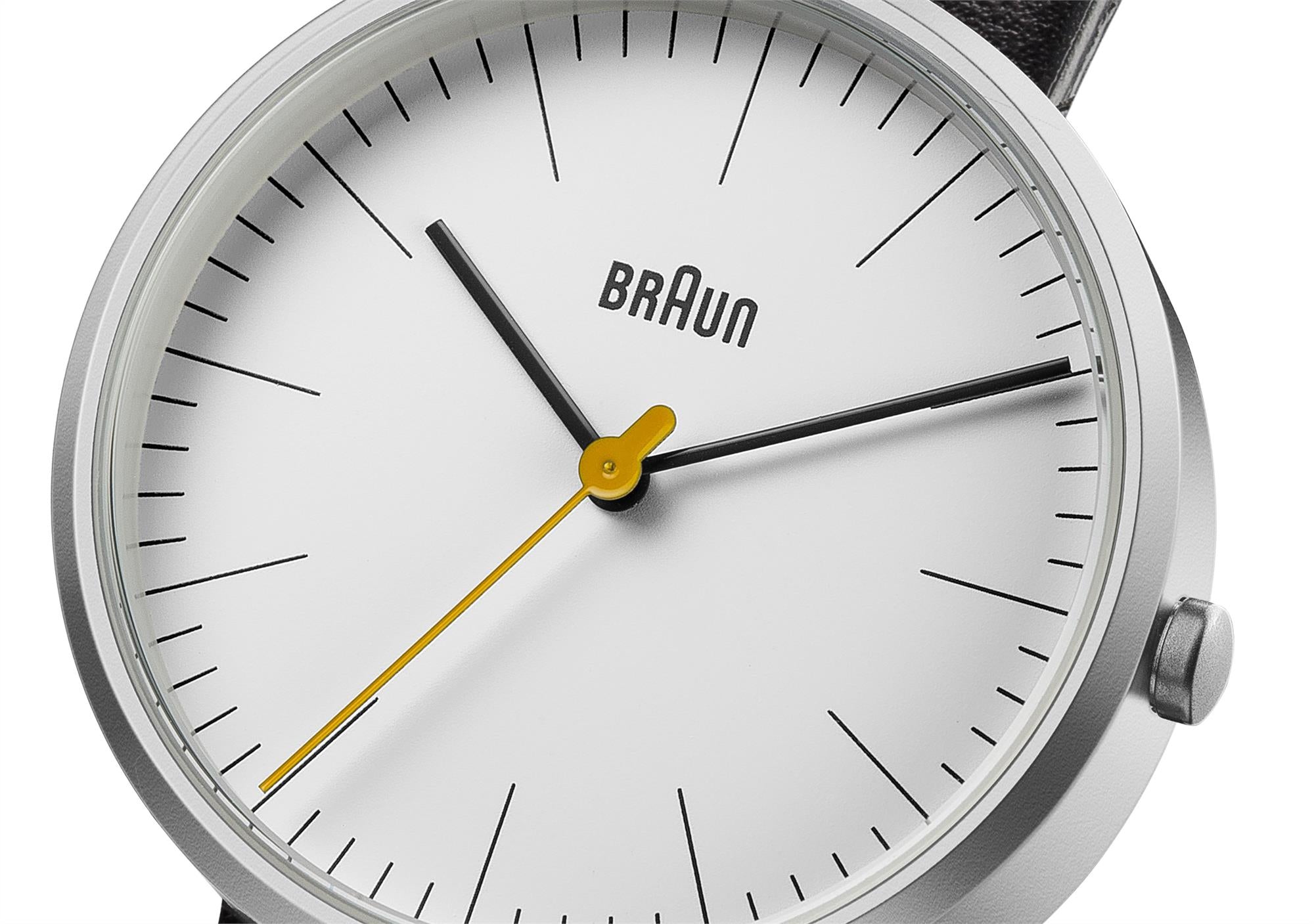 Braun Classic Quarz Weiß Zifferblatt Schwarzes Lederarmband Damen Uhr BN0173WHBKL
