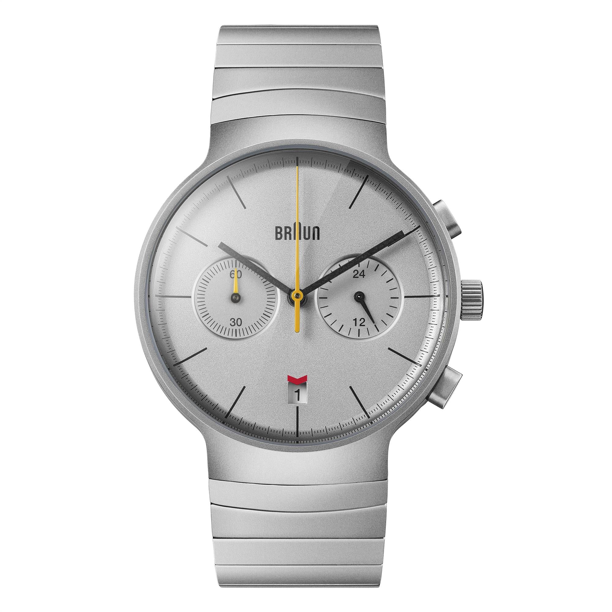 Braun Classic Quarz Silber Zifferblatt Stahlarmband Herren Uhr BN0265SLBTG