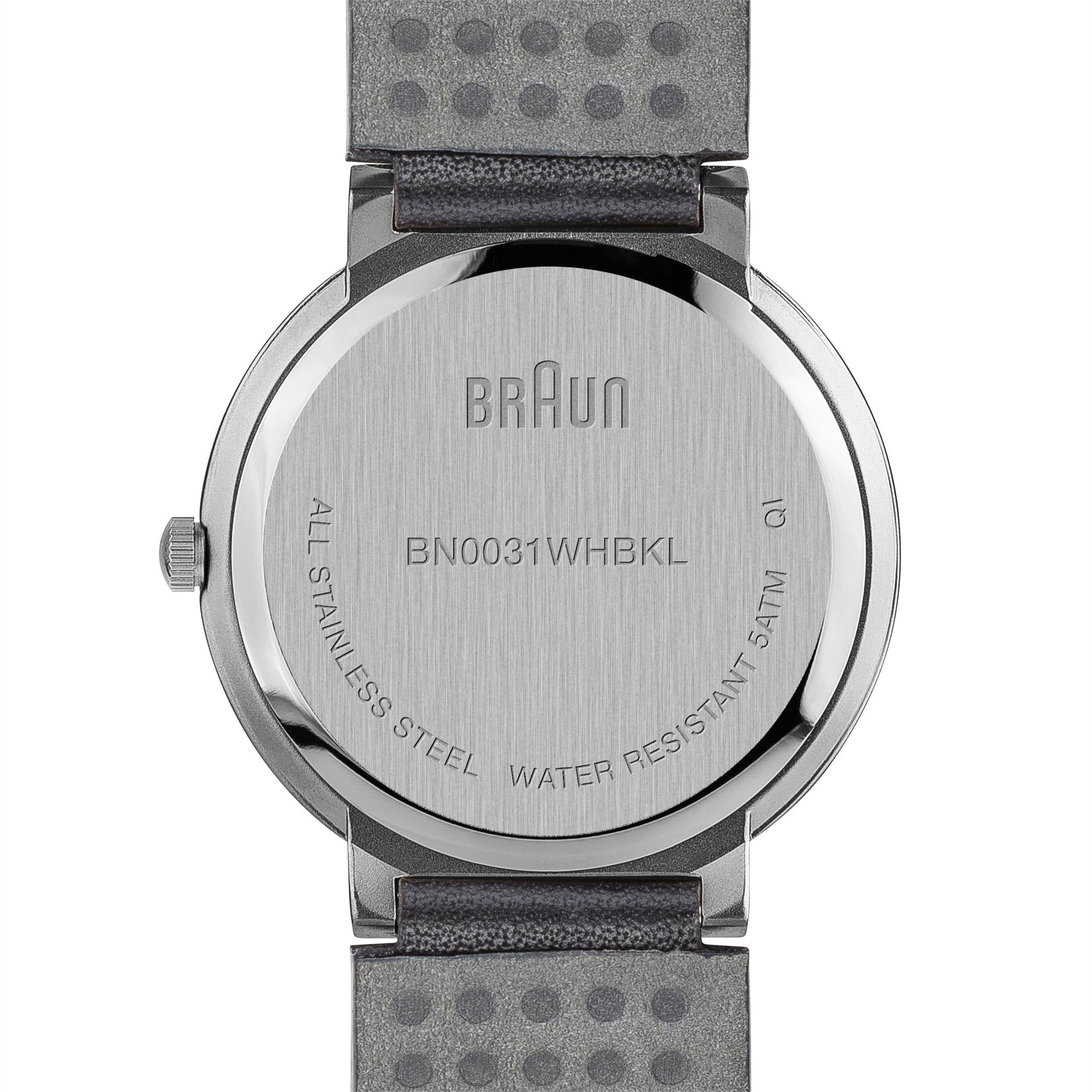 Braun Classic Quartz White Dial Leather Strap Women's Watch BN0031WHBKL