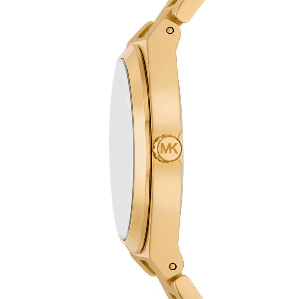 Michael Kors Lennox Goldfarbener Edelstahlarmband Silbernes Zifferblatt Damenuhr MK7391