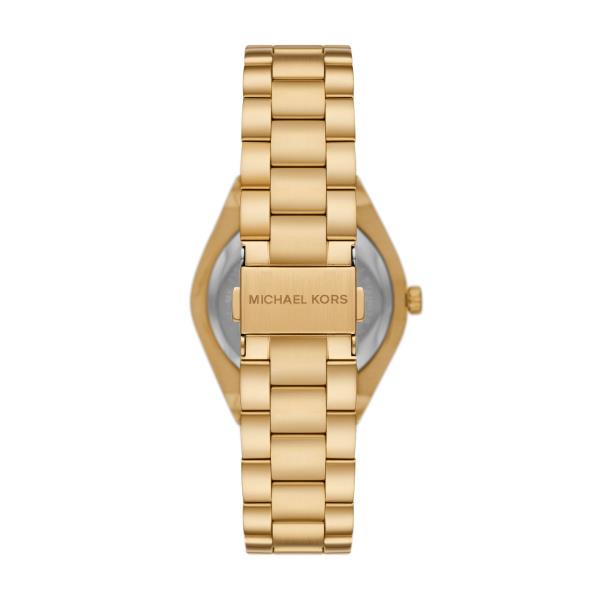 Michael Kors Lennox Goldfarbener Edelstahlarmband Silbernes Zifferblatt Damenuhr MK7391