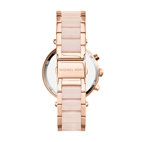 Michael Kors Parker Chronograph Roségoldenes Zifferblatt Stahlarmband Damenuhr MK5896