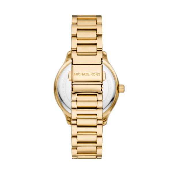 Michael Kors Sage Goldfarbener Edelstahl Weißes Zifferblatt Damenuhr MK4805