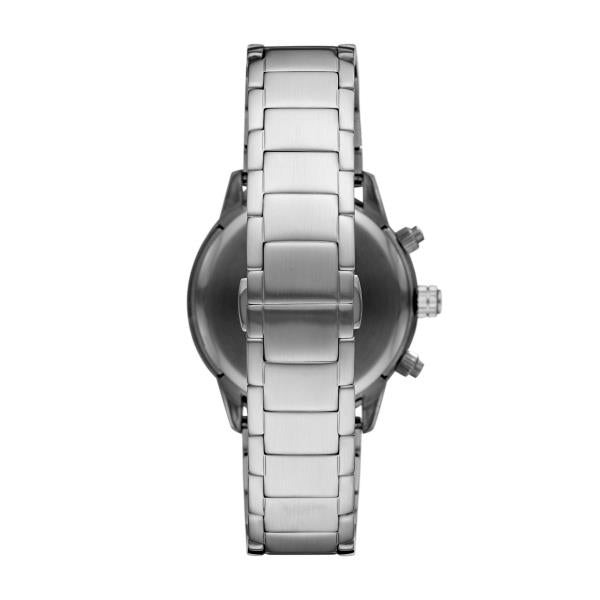Emporio Armani Gianni T-Bar 43mm Chronograph Black Dial Steel Mens Quartz Watch AR11241