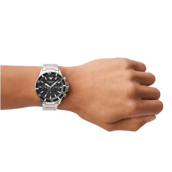 Emporio Armani Diver 43mm Chronograph Black Dial Mens Quartz Watch AR11360