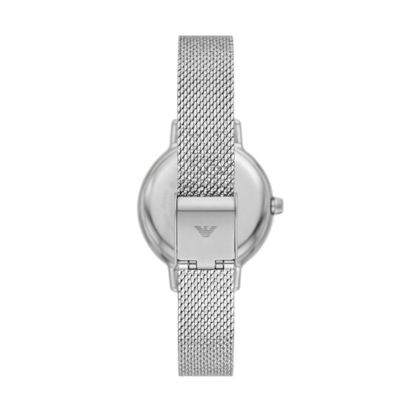 Emporio Armani Cleo 32mm Silber Zifferblatt Stahl Damen Quarz Uhr AR11584