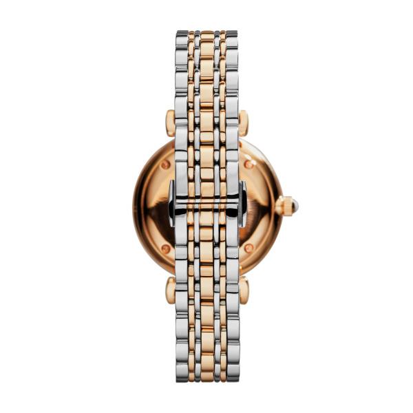 Emporio Armani Gianni T-BAR 32mm Champagne Dial Steel Ladies Quartz Watch AR1840