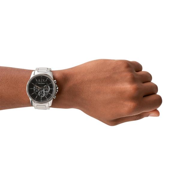 Armani Exchange Banks 44mm Chronograph Black Dial Steel Mens Quartz Watch AX1720