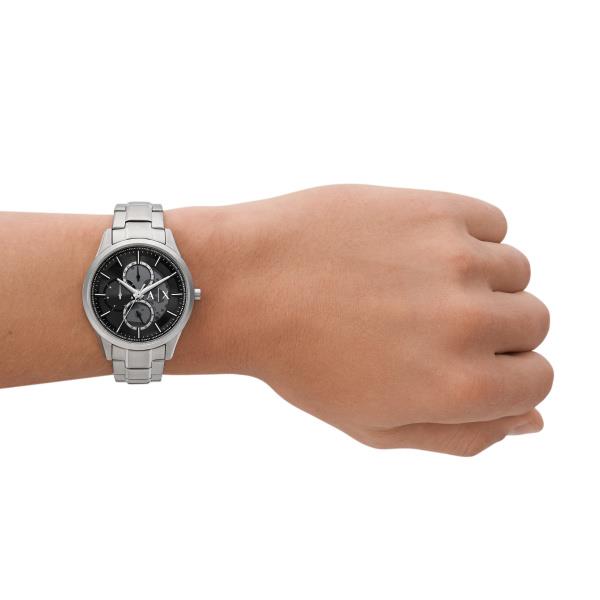 Armani Exchange Dante 42mm Chronograph Black Dial Steel Mens Quartz Watch AX1873