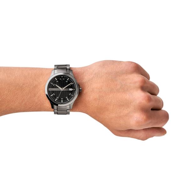 Armani Exchange Hampton 46mm Black Dial Steel Mens Quartz Watch AX2103