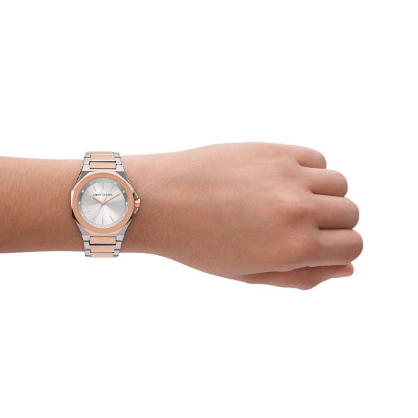 Armani Exchange Andrea 34mm Silver Dial Steel Ladies Quartz Watch AX4607