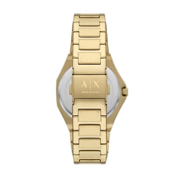 Armani Exchange Andrea 34mm Gold Dial Steel Ladies Quartz Watch AX4608