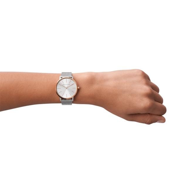 Armani Exchange Lola 36mm Silbernes Zifferblatt Stahl Damen Quarz Uhr AX5537