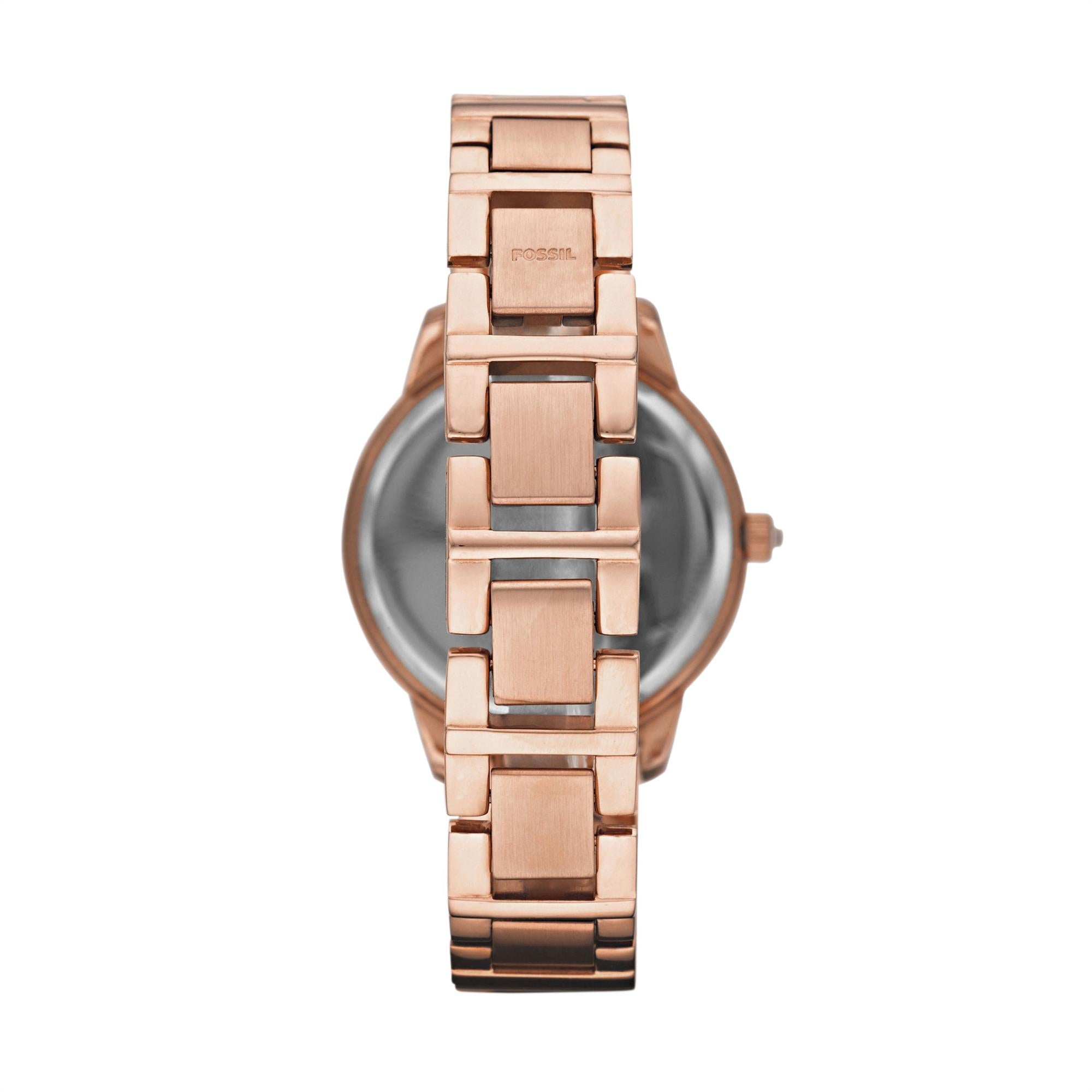 Fossil Jesse Rose 34mm Roségoldenes Zifferblatt Stahl Damen Quarz Uhr ES3020