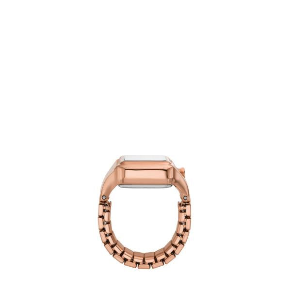 Fossil Raquel 14mm Rose Gold Dial Steel Ladies Quartz Ring Watch ES5345