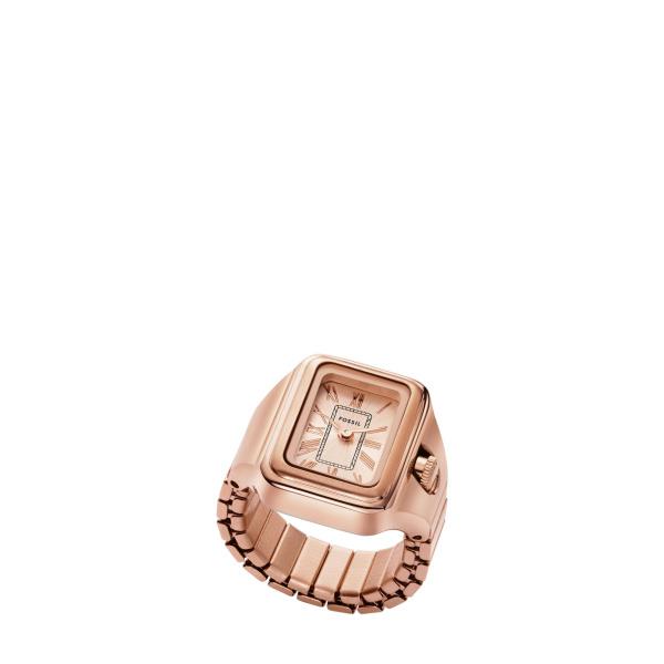 Fossil Raquel 14mm Rose Gold Dial Steel Ladies Quartz Ring Watch ES5345