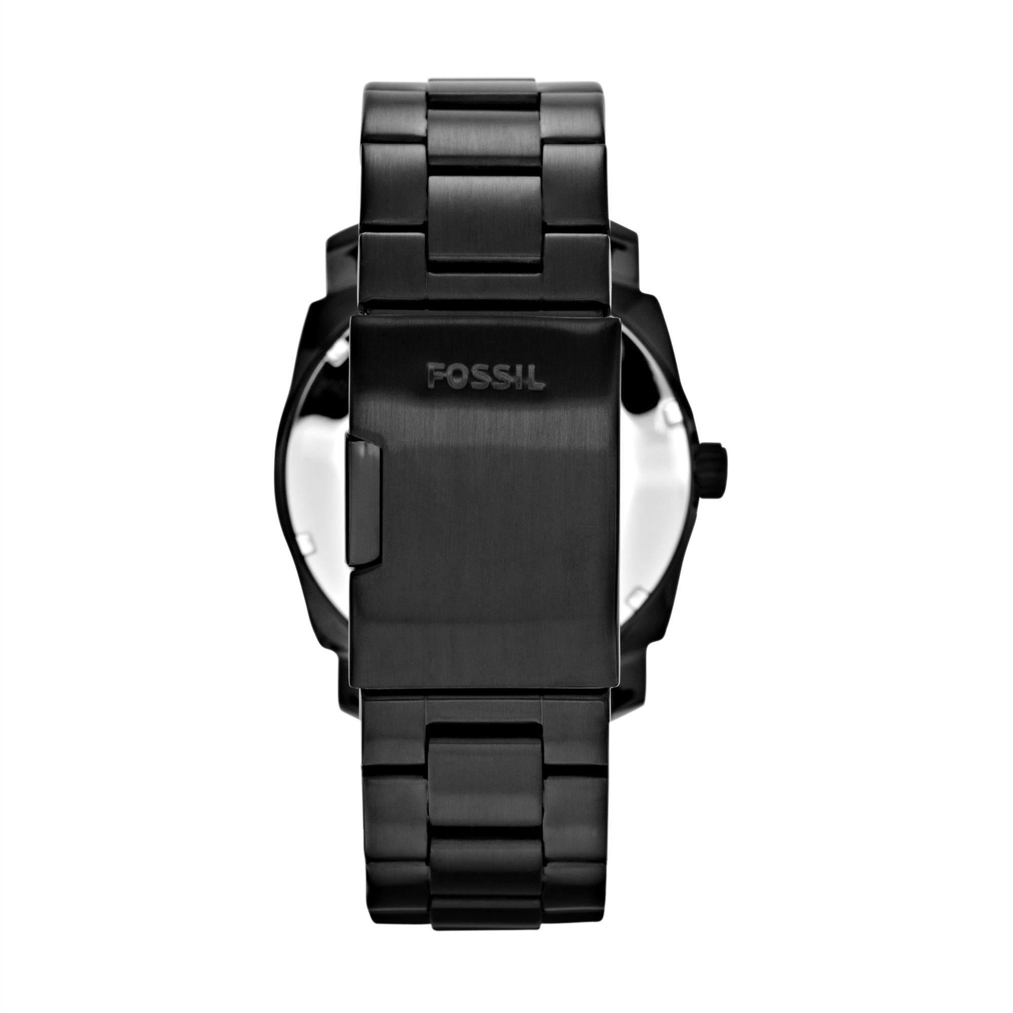 Fossil Machine 42mm Black Dial Steel Mens Quartz Watch FS4775