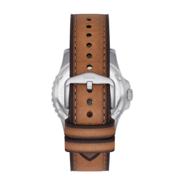 Fossil Blue Dive 42mm Green Dial Leather Mens Quartz Watch FS5946