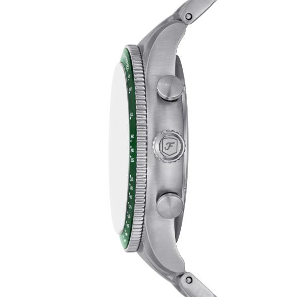 Fossil Sport Tourer 42mm Chronograph Green Dial Steel Mens Quartz Watch FS6048