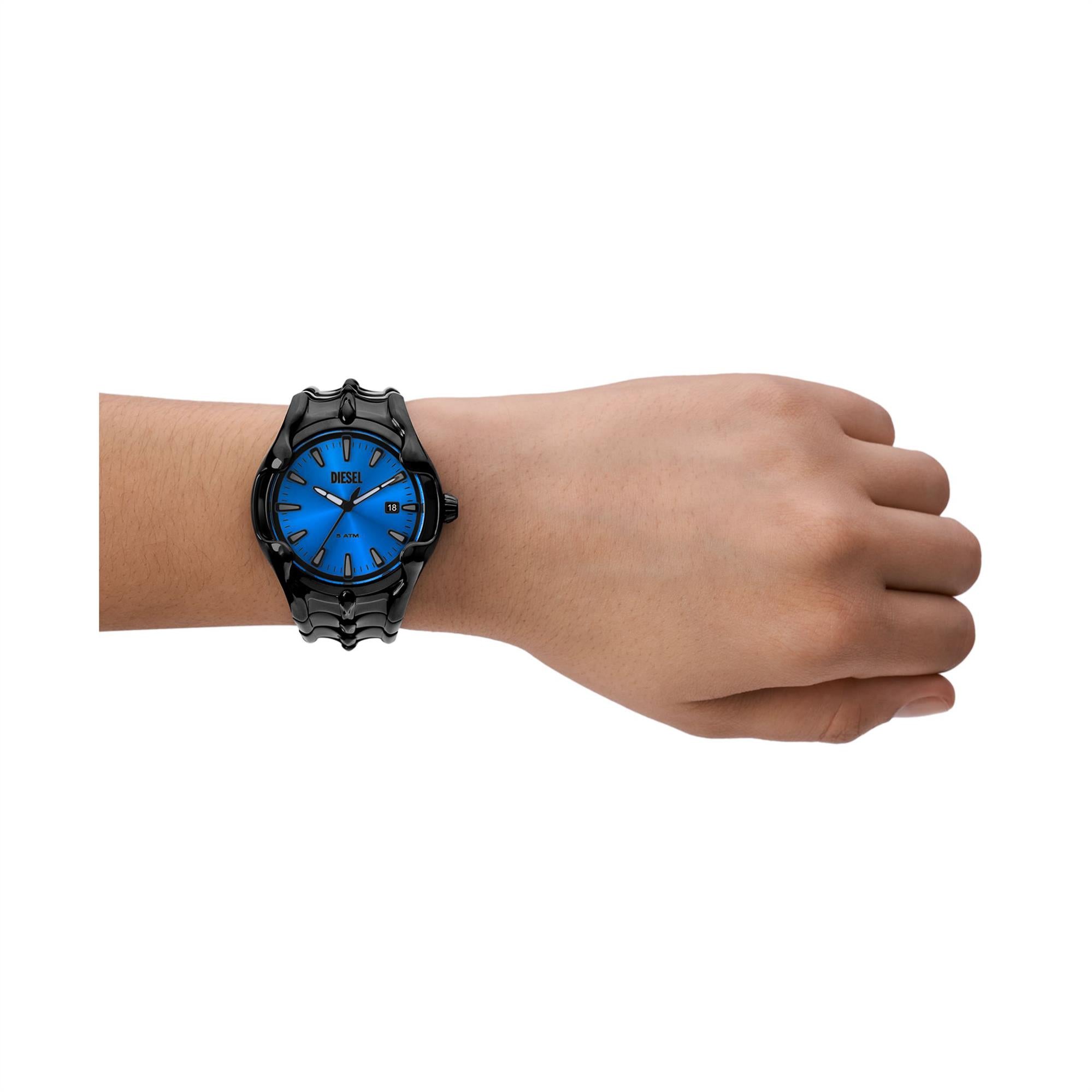 Diesel Vert 44mm Blue Dial Steel Mens Quartz Watch DZ2198