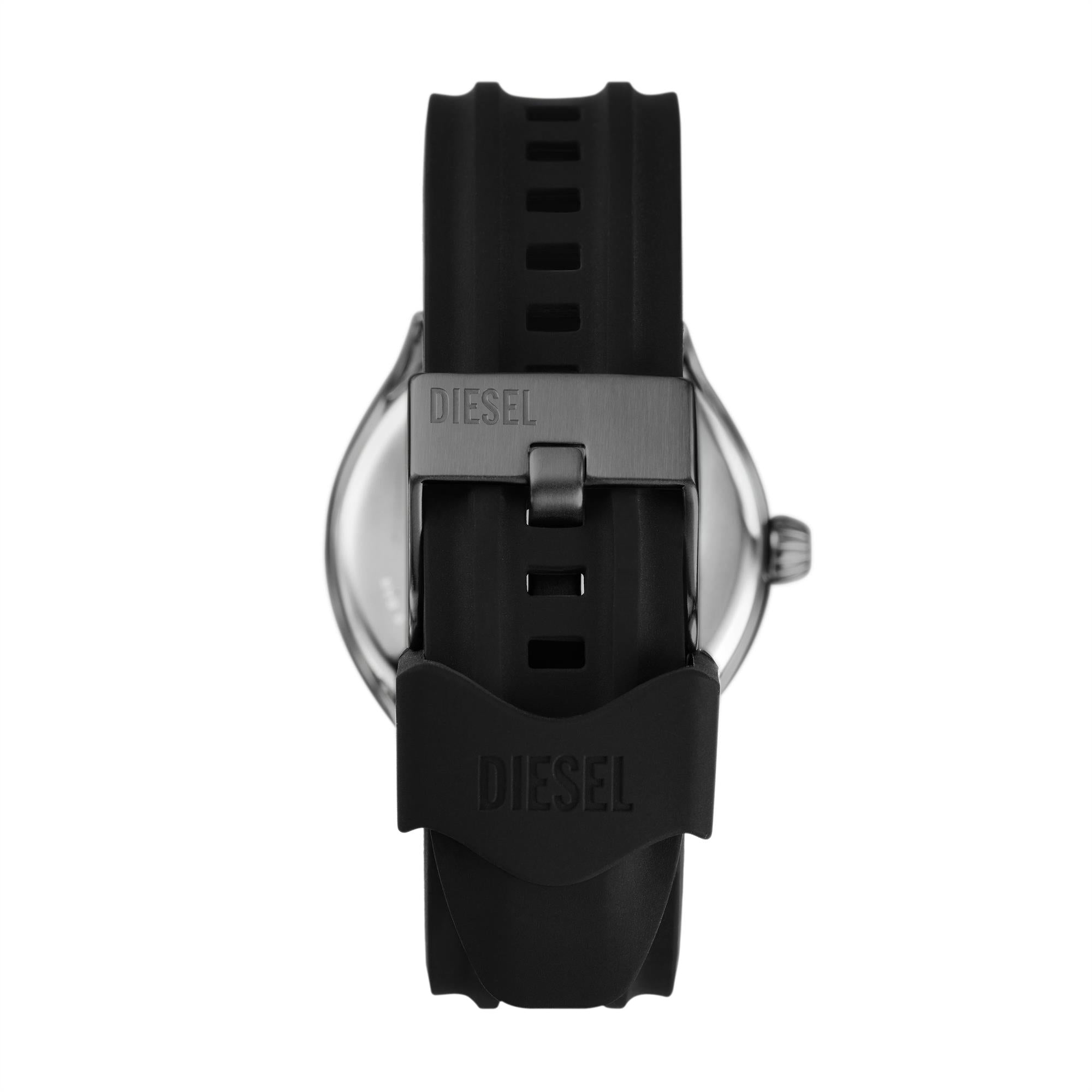 Diesel Streamline 44mm Yellow Dial Silicone Mens Quartz Watch DZ2201