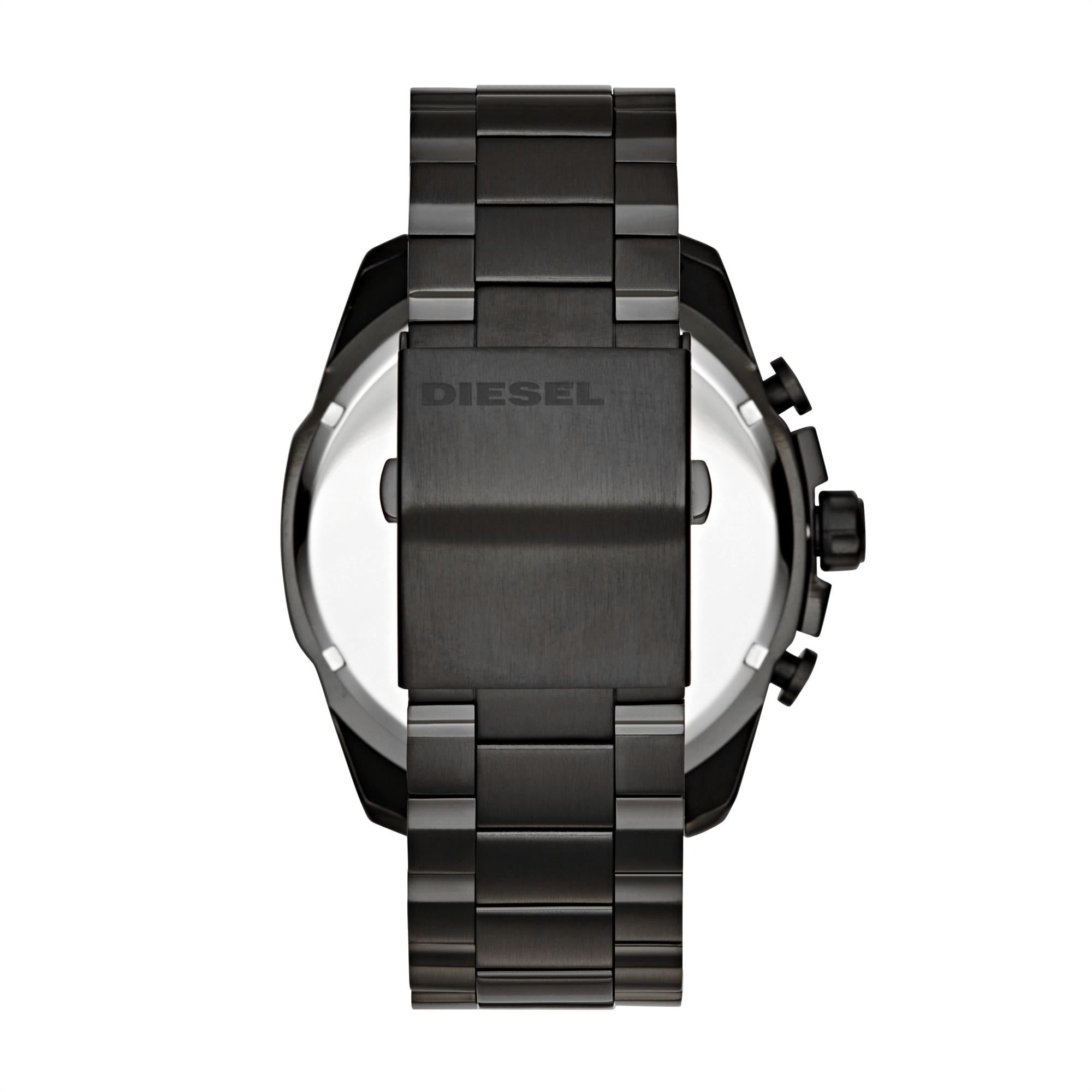 Diesel Mega Chief 51mm Chronograph Black Dial Steel Mens Quartz Watch DZ4318