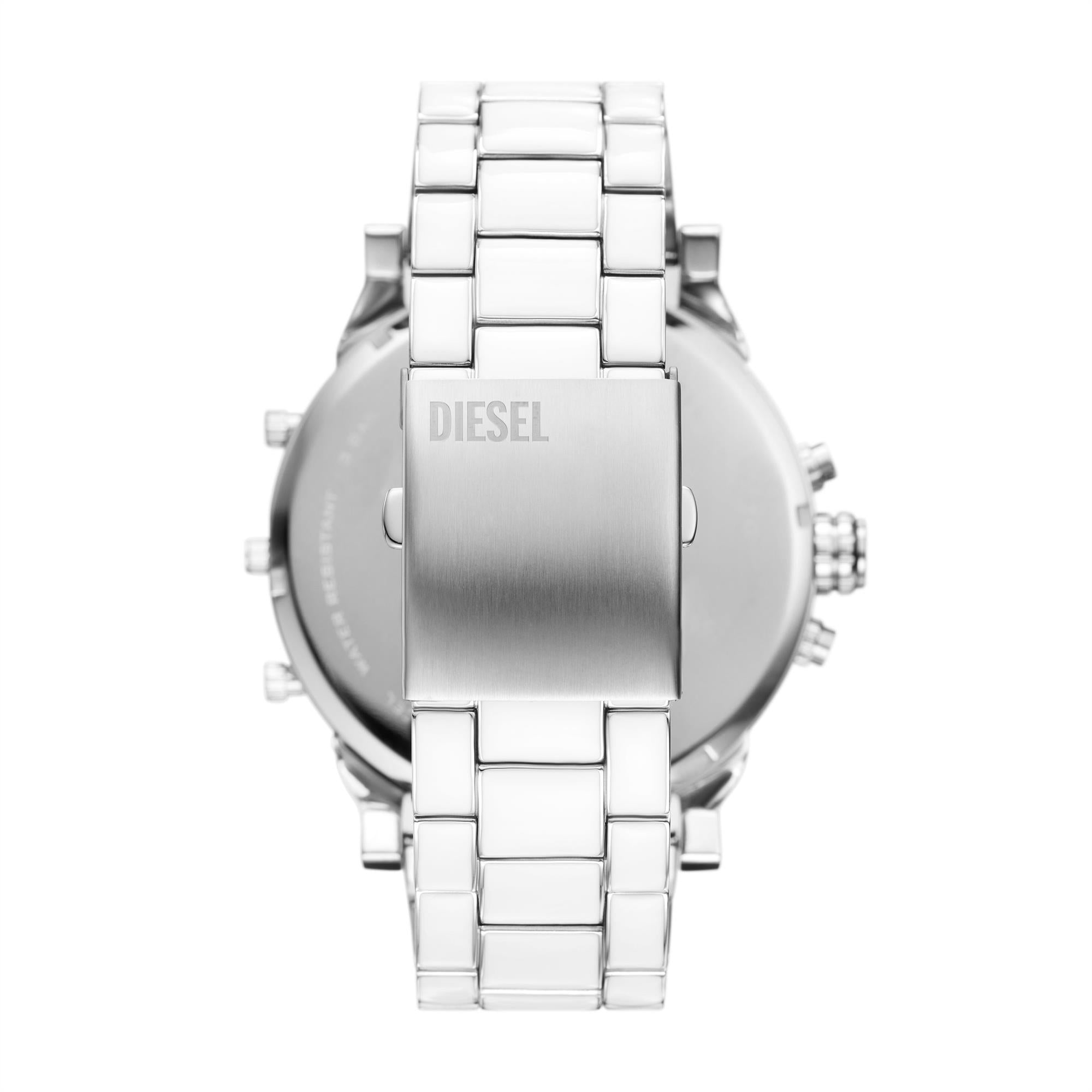 Diesel Mr. Daddy 57mm Chronograph Silver Dial Steel Mens Quartz Watch DZ7481