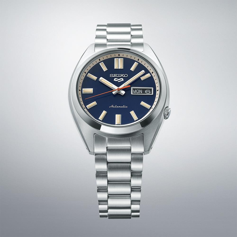 Seiko 5 Sports SNXS Klassisch ‘Rinse Blue’ Blaues Zifferblatt Stahlarmband Herren Uhr SRPK87K1