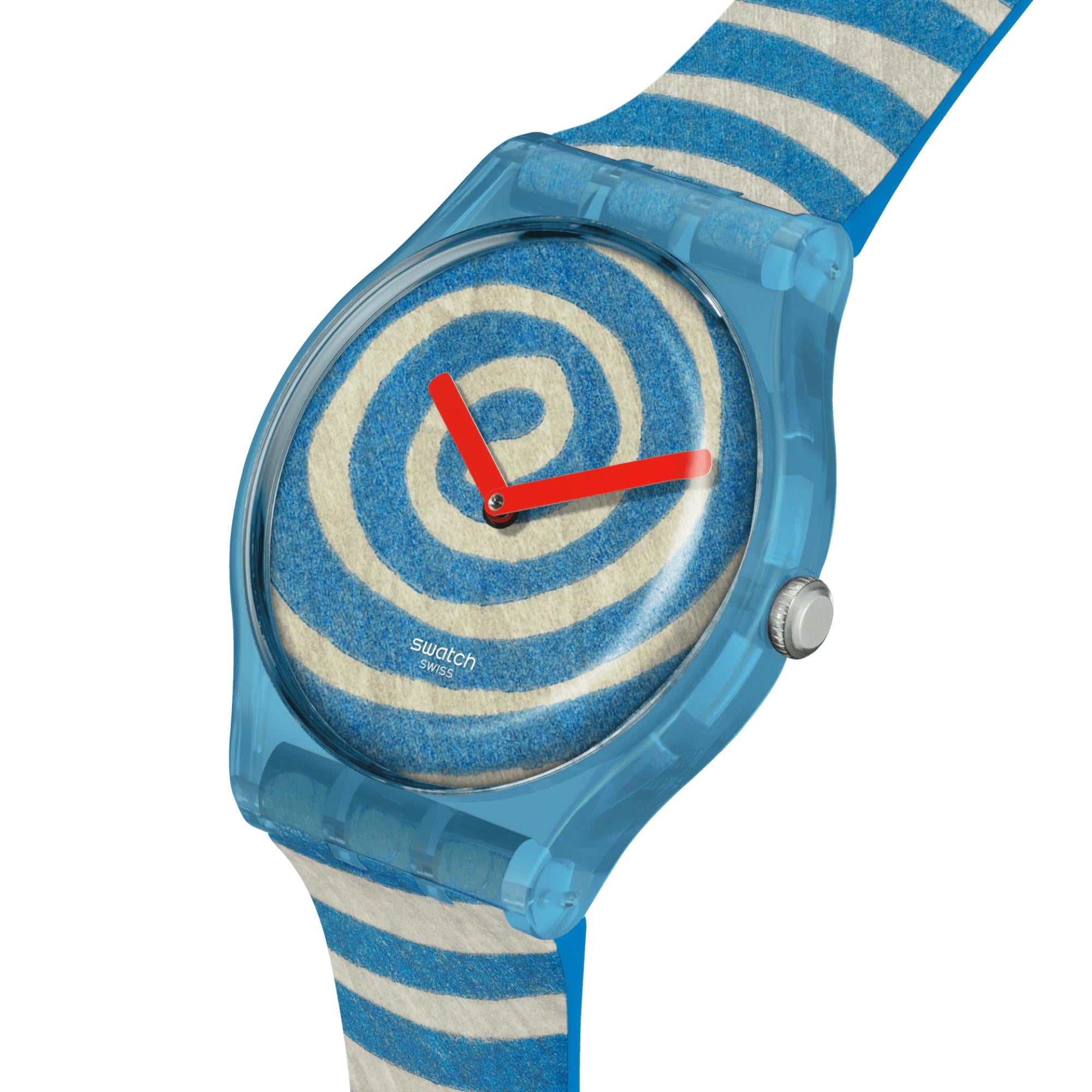 Swatch BOURGEOIS'S SPIRALS PAY! Multi-Coloured Dial Silicone Strap Watch SVIZ1O5C-5300