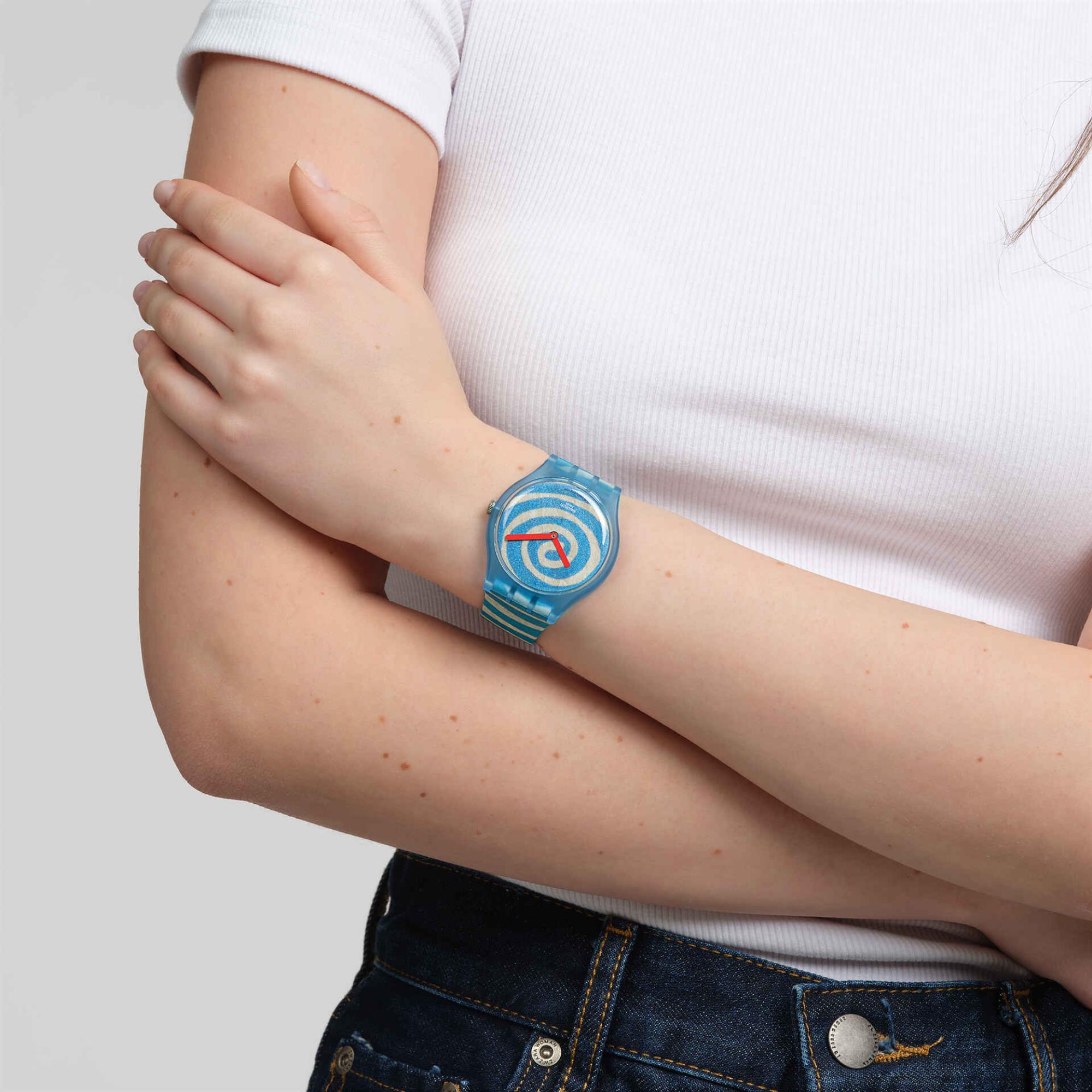 Swatch x Tate Bourgeois's Spirals Silicone Strap Watch SUOZ364C