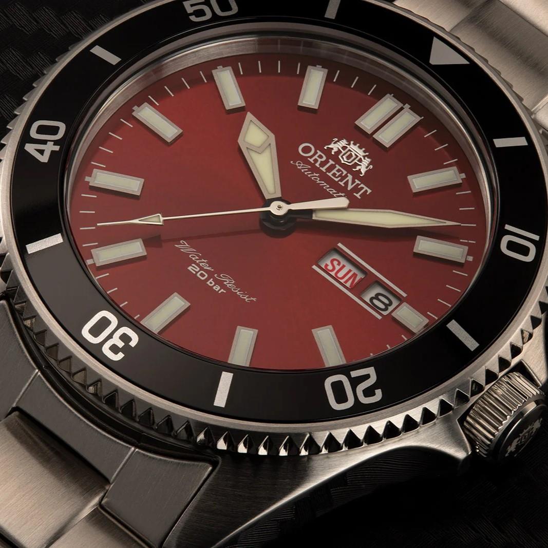 Orient Kano 44mm Red Dial Steel Mens Automatic Watch RA-AA0915R19B