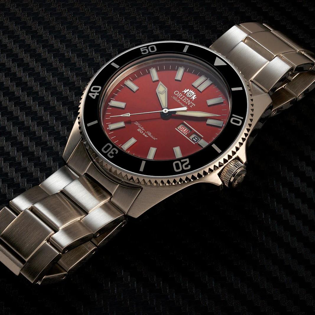 Orient Kano 44mm Red Dial Steel Mens Automatic Watch RA-AA0915R19B