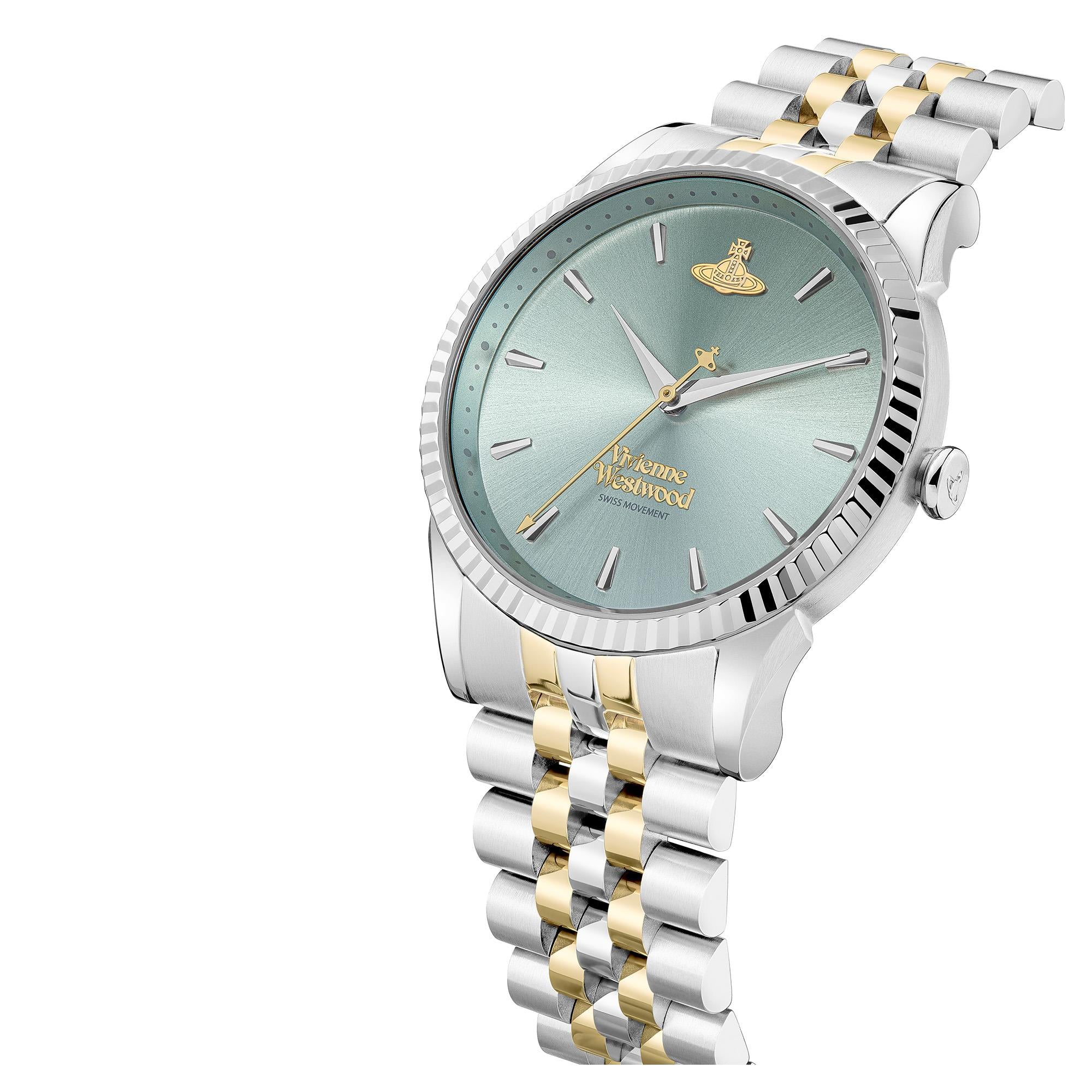 Vivienne Westwood Seymour Quarz Blaues Zifferblatt Stahlarmband Damen Uhr VV240LGRSG