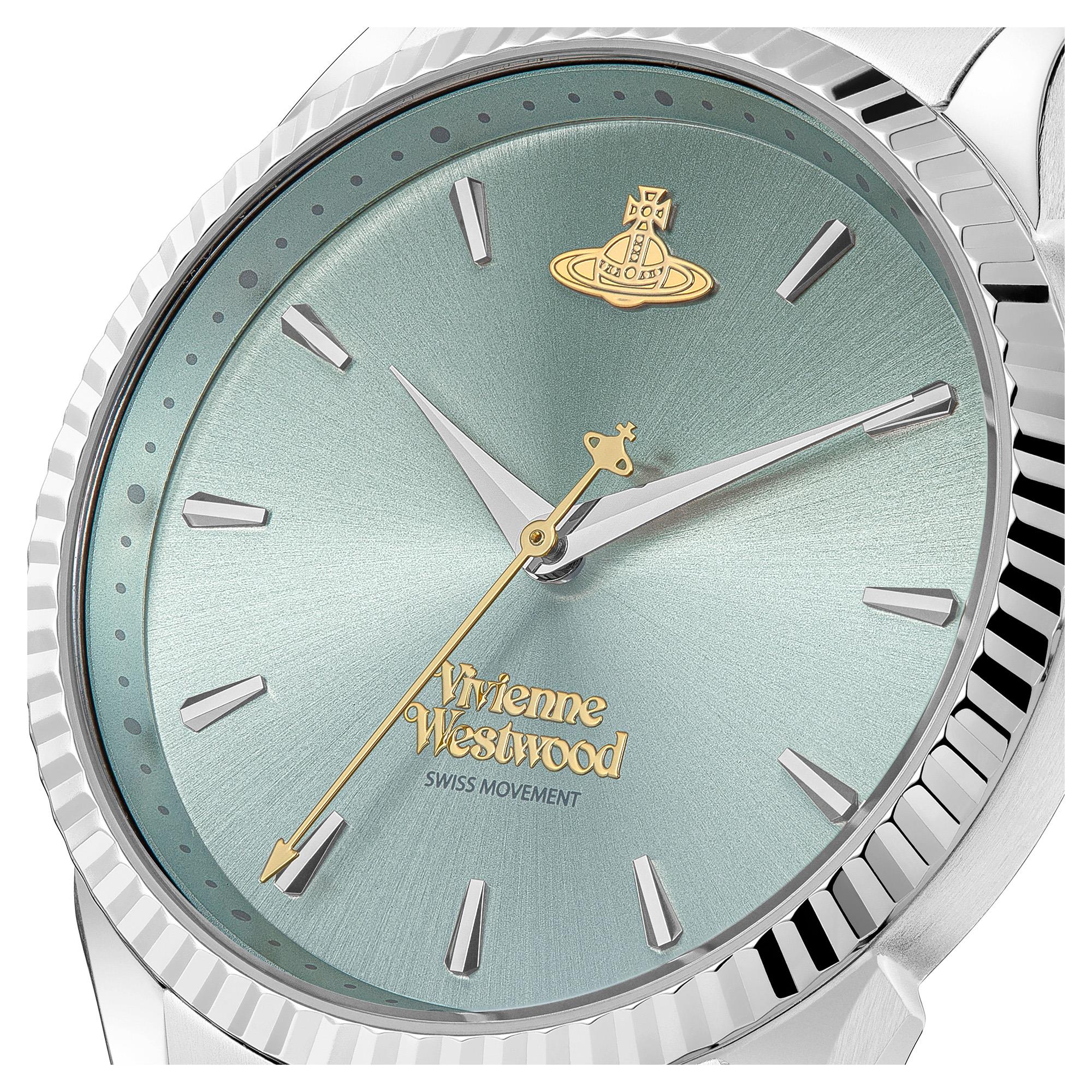 Vivienne Westwood Seymour Quarz Blaues Zifferblatt Stahlarmband Damen Uhr VV240LGRSG